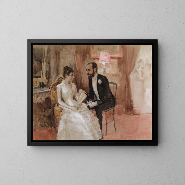 Escena en el baile - Albert Edelfelt — cuadro enmarcado en la pared