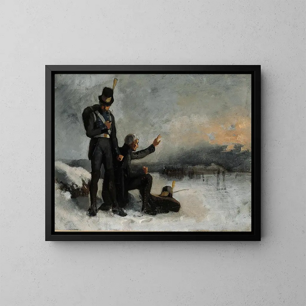 Escena de la guerra finlandesa - Albert Edelfelt — cuadro enmarcado en la pared