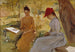 Las hermanas de la artista Annie y Berta atando guirnaldas - Albert Edelfelt — vista de la obra