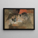 Los niños de la familia Brandt con lámpara - Albert Edelfelt — cuadro enmarcado en la pared