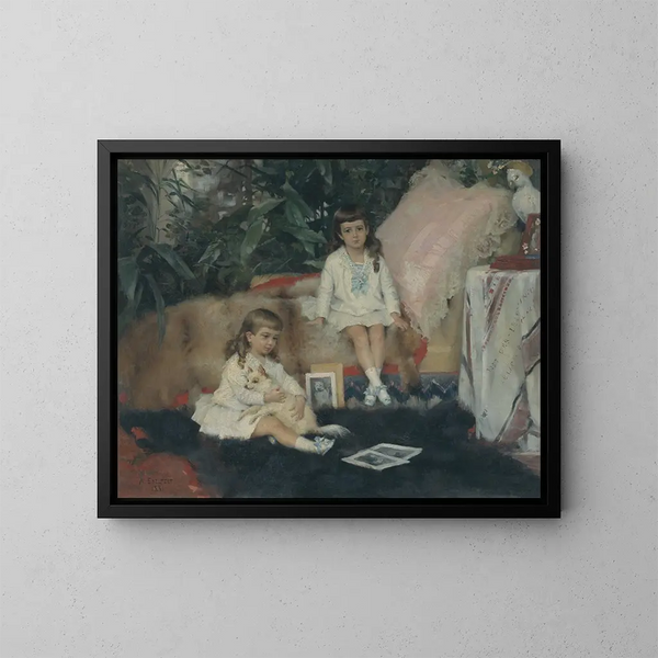 Les grands-ducs Boris et Kirill Vladimirovitch enfants - Albert Edelfelt — framed artwork on a wall