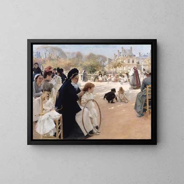 Les jardins du Luxembourg, Paris, 1887 - Albert Edelfelt — framed artwork on a wall