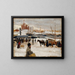 Día de invierno en la plaza del mercado de Helsinki - Albert Edelfelt — cuadro enmarcado en la pared