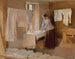 Estudio de mujer planchando para las lavanderas - Albert Edelfelt — vista de la obra