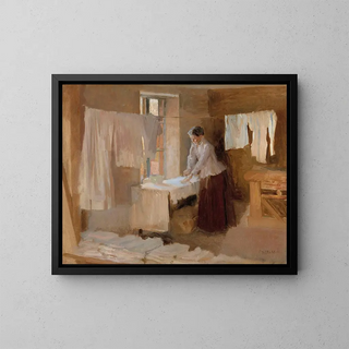 Albert Edelfelt - Woman Ironing Study for the Washerwomen.webp