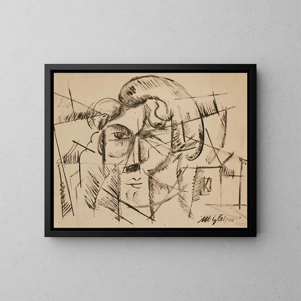 Cabeza de hombre - Albert Gleizes — cuadro enmarcado en la pared