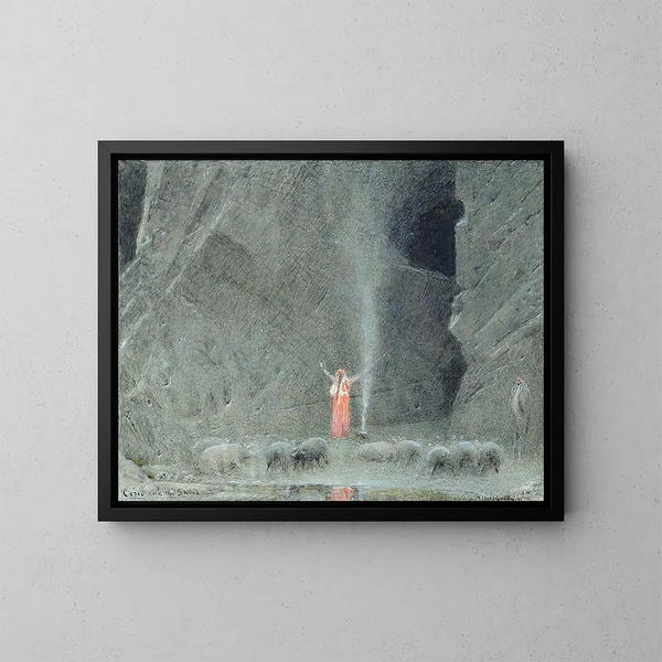 Circé y los cerdos - Albert Goodwin — cuadro enmarcado en la pared