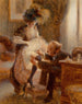 Raising her petticoat - Albert Guillaume — artwork view