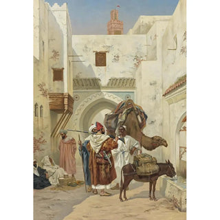 Albert Joseph Franke - A Gathering Outside The City Walls.webp