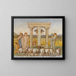 Albert Joseph Moore - Study for Pastoral scene of shepherds and maidens at a well c1886.webp