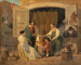 the Roman peasants buying a hat for their grandson who is to become an abbot - Albert Kühler — artwork view
