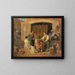 the Roman peasants buying a hat for their grandson who is to become an abbot - Albert Kühler — framed artwork on a wall
