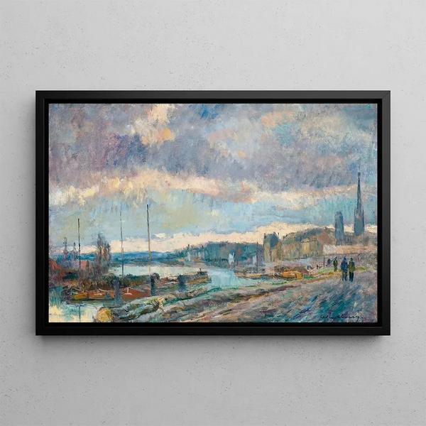 El puerto de Rouen - Albert Lebourg — cuadro enmarcado en la pared