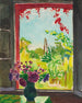Bouquet sur une table devant la fenêtre à Méricourt - Albert Marquet — artwork view