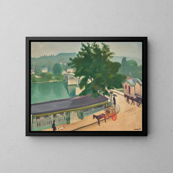 Le pont de Chennevières par temps gris - Albert Marquet — framed artwork on a wall