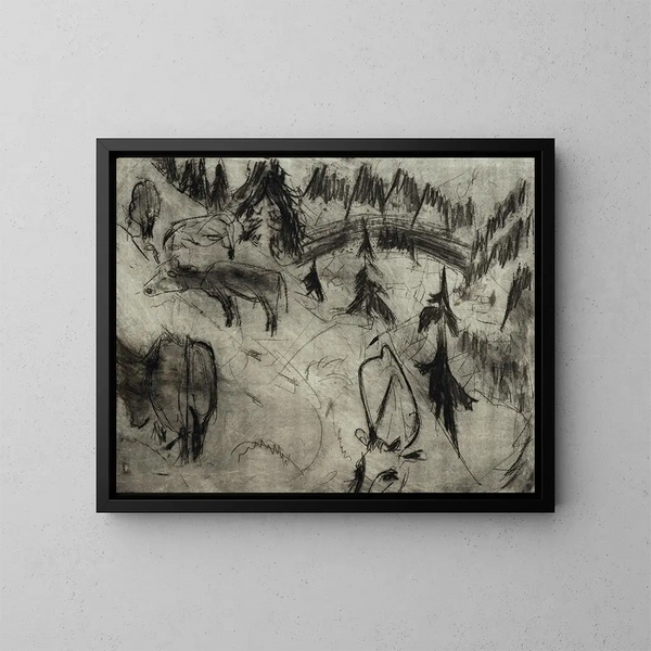 Prairie de montaña - Albert Müller — cuadro enmarcado en la pared