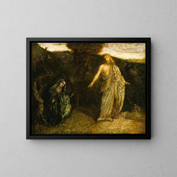 The Christ Appearing to Mary - Albert Pinkham Ryder — framed artwork on a wall