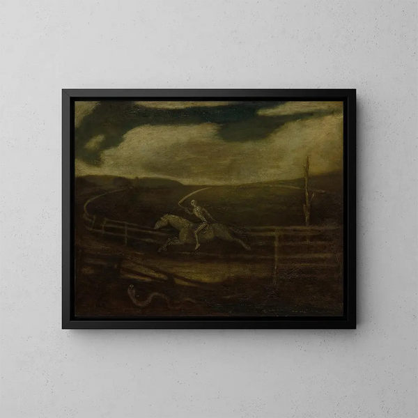 La course de la mort sur un cheval pâle - Albert Pinkham Ryder — framed artwork on a wall