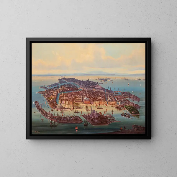 Una vista panorámica de Venecia - Albert Rieger — cuadro enmarcado en la pared