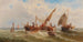 Bateaux de pêche contre une silhouette vénitienne - Albert Rieger — artwork view