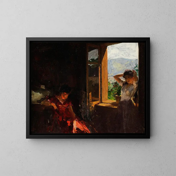 Paseo de la tarde - Albert Ritzberger — cuadro enmarcado en la pared