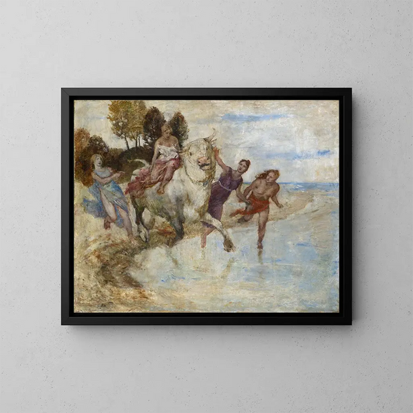El Rapto de Europa - Albert Welti — cuadro enmarcado en la pared