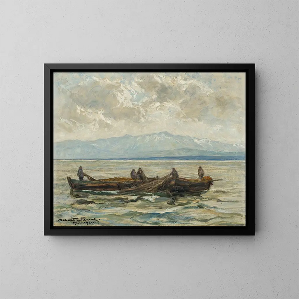 Pescador del lago de Constanza - Albert Wenk — cuadro enmarcado en la pared
