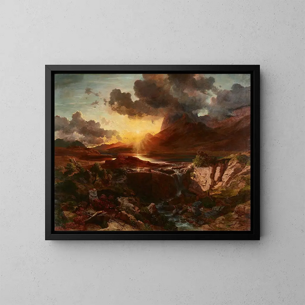 Atardecer en el Hintersee en Berchtesgaden - Albert Zimmermann — cuadro enmarcado en la pared