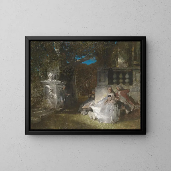 Escena galante en el parque - Albert von Keller — cuadro enmarcado en la pared