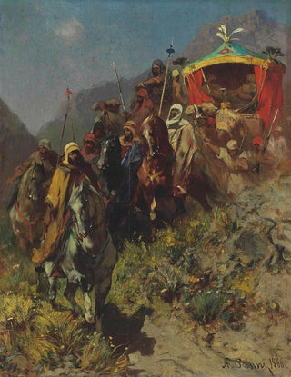 Alberto Pasini - A Caravan on a Mountain Pass.webp