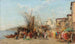 a market in front of the Nusretiye Camii mosque in Tophane Constantinople - Alberto Pasini — artwork view