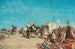 Marchands árabes en un mercado cerca de las murallas de la ciudad - Alberto Pasini — vista de la obra
