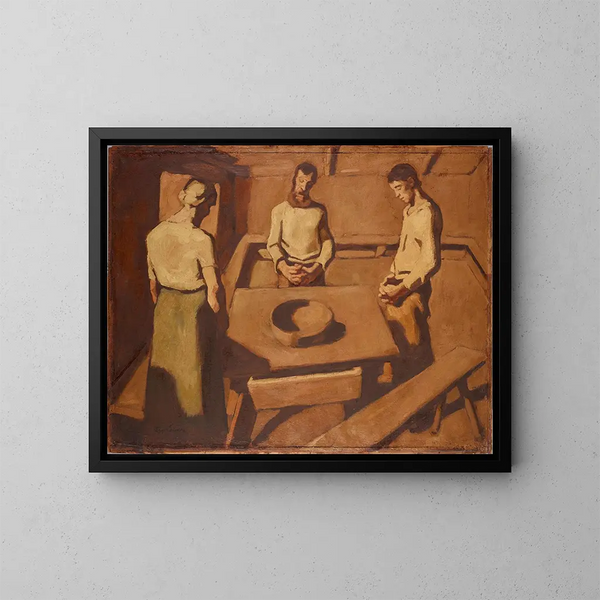 La oración de la mesa - Albin Egger-Lienz — cuadro enmarcado en la pared