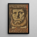 Portrait of a peasant Study of a head for the standing peasant in the painting Generations The family - Albin Egger-Lienz — framed artwork on a wall