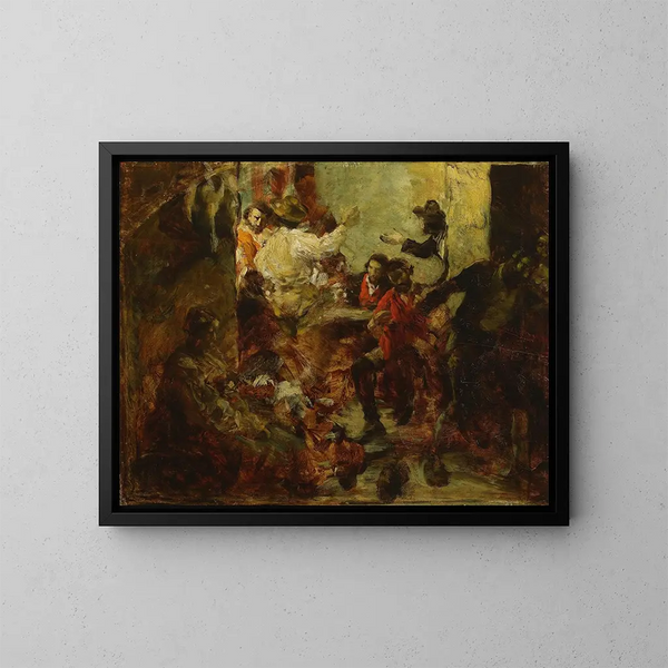Croquis de taberna en Roma - Aleksander Gierymski — cuadro enmarcado en la pared