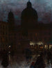 Wittelsbacher Platz in Munich at night - Aleksander Gierymski — artwork view