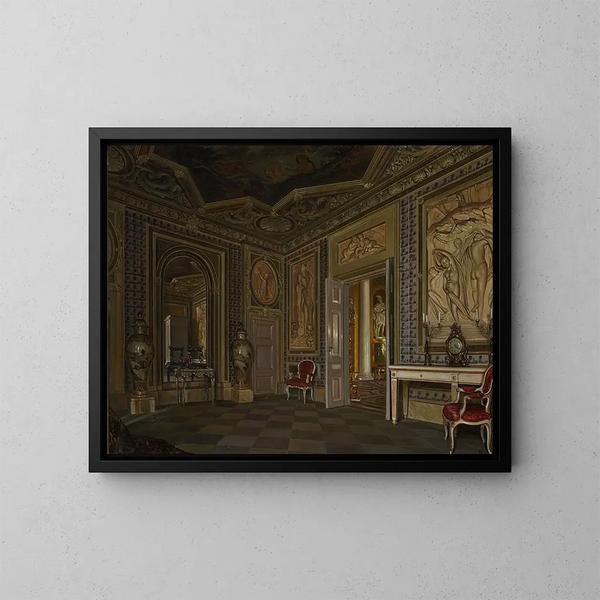 Interior painting of Łazienki Palace - Aleksander Gryglewski — framed artwork on a wall