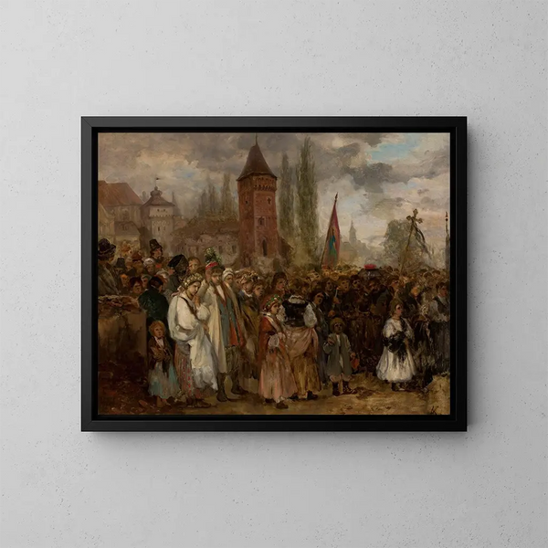 Funerales y matrimonio - Aleksander Kotsis — cuadro enmarcado en la pared