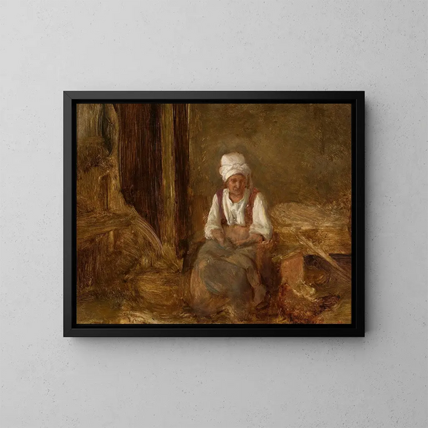 Anciana en el interior - Aleksander Kotsis — cuadro enmarcado en la pared
