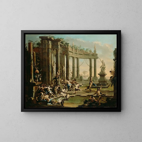 Bacchanale - Alessandro Magnasco — cuadro enmarcado en la pared