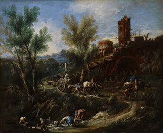 Alessandro Magnasco - Landscape with Gypsies and Washerwomen.webp