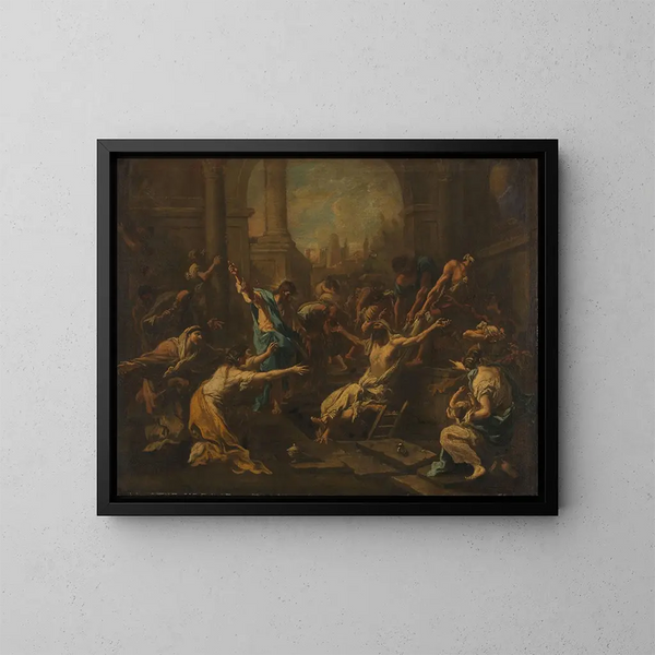 La resurrección de Lázaro - Alessandro Magnasco — cuadro enmarcado en la pared