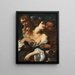 Diane, satyre y Cupido - Alessandro Rosi — cuadro enmarcado en la pared
