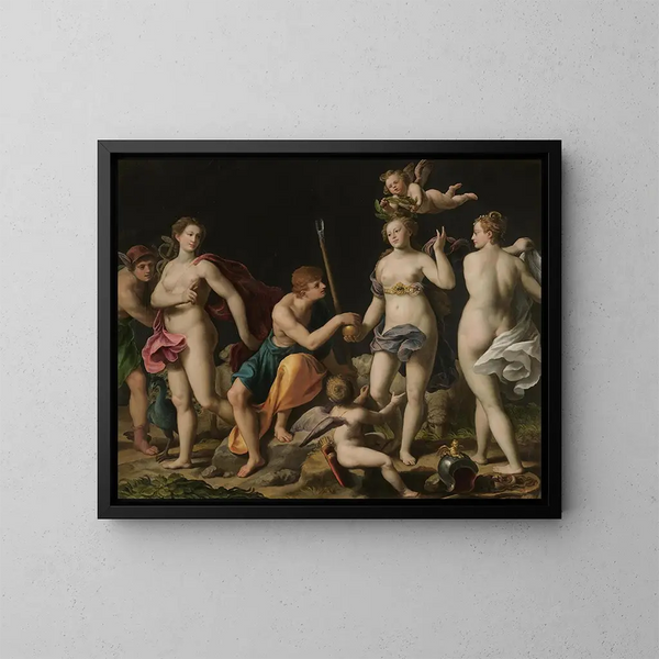 El Juicio de Paris - Alessandro Turchi — cuadro enmarcado en la pared