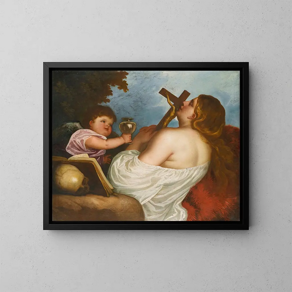 La Madeleine penitente - Alessandro Varotari — cuadro enmarcado en la pared