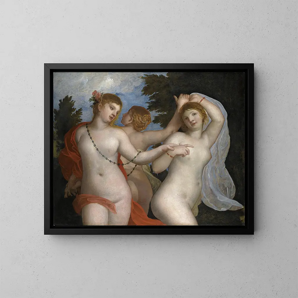 Las Tres Gracias - Alessandro Varotari — cuadro enmarcado en la pared