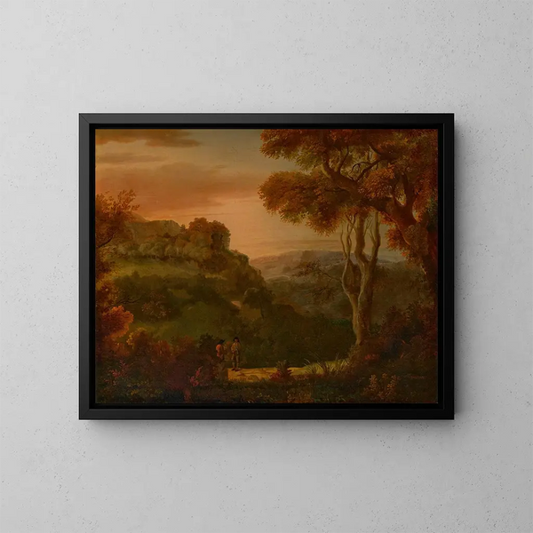 Un valle cerca de Matlock, Derbyshire - Alexander Cozens — cuadro enmarcado en la pared