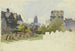 Vista del cementerio judío de la calle Battonn en Frankfurt am Main hacia Saint-Barthélemy - Alexander Gwinner — vista de la obra