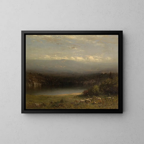 Lago de montaña - Alexander Helwig Wyant — cuadro enmarcado en la pared
