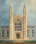 Biblioteca y capilla de la Universidad de Michigan en Ann Arbor, elevación frontal - Alexander Jackson Davis — vista de la obra